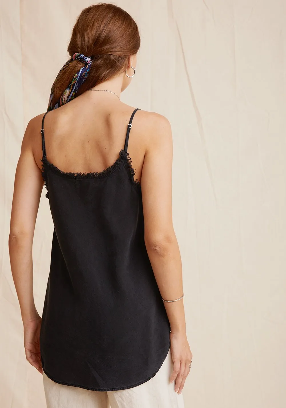 Bella Dahl - Frayed Cami in Vintage Black