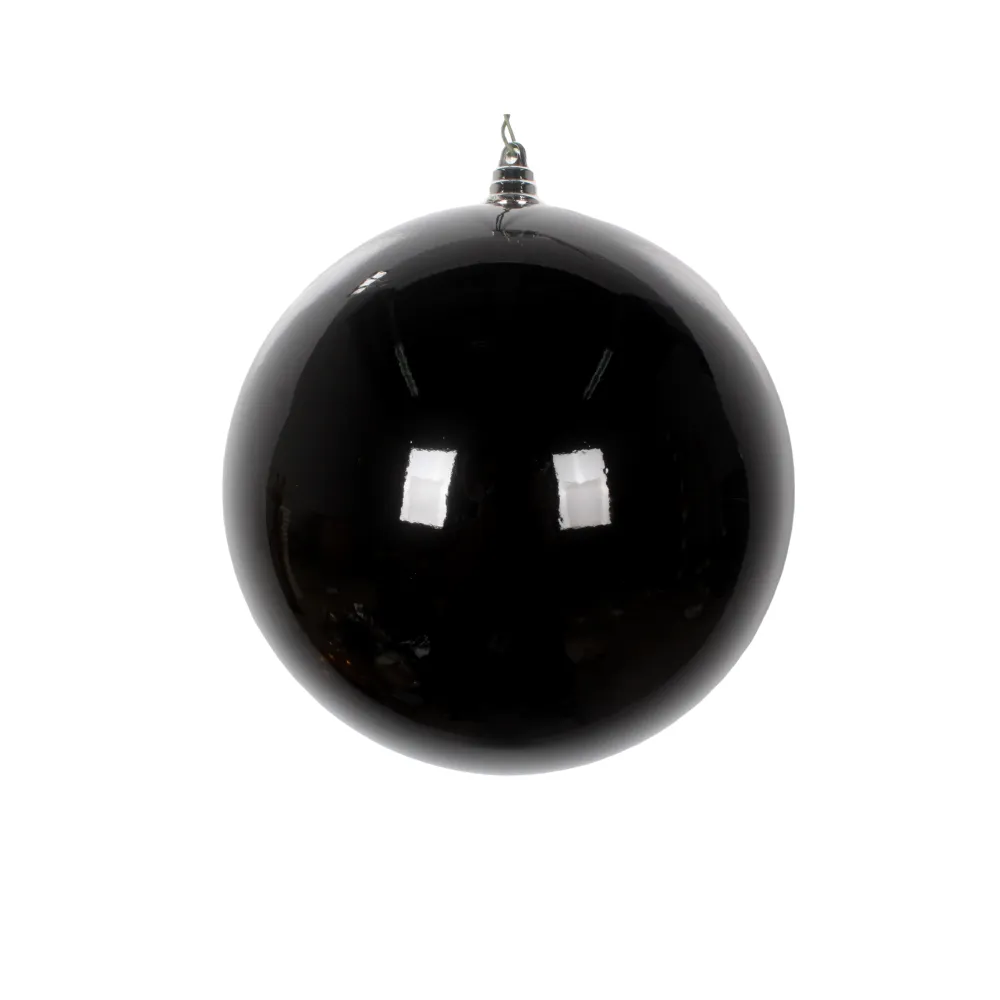 Black Shiny Ball Ornament, 6"