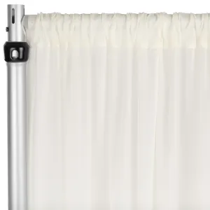 Chiffon Curtain Drape 12ft H x 58" W Panel - Ivory