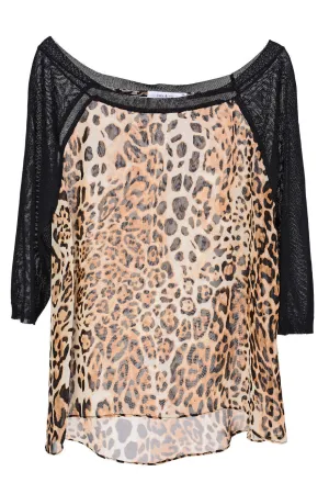 CYBELE Leopard Sheer Blouse