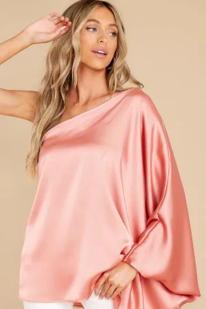 Enveloped In Elegance Peach One Shoulder Top