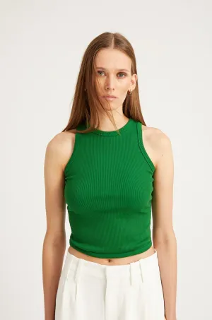 Evergreen Rib High Neck Tank