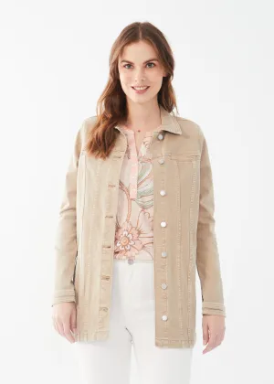 FDJ French Dressing Long Denim Jacket 1825511-SDO Sand Dollar