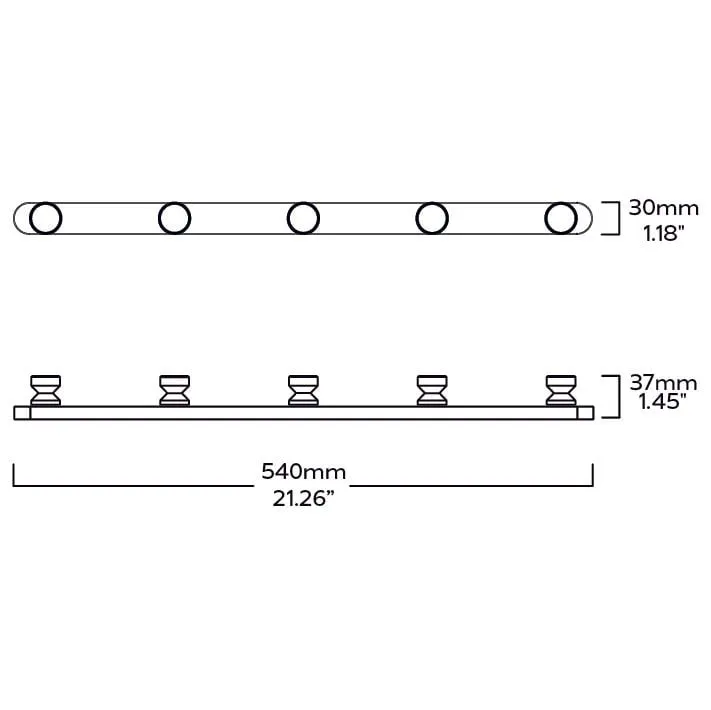 FELIX Wooden Wall Mounted Coat Rack - Dark Oak / Brass