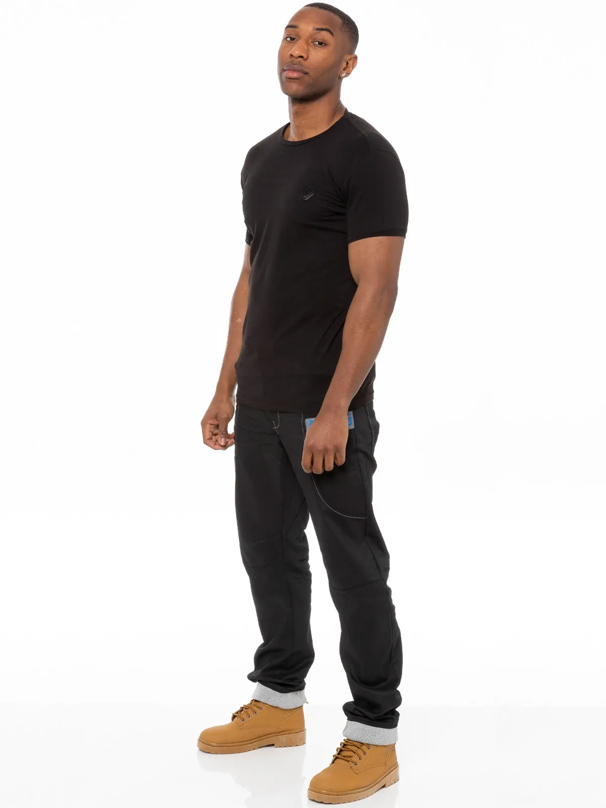 Mens Cuffed Fit Denim Jeans | Enzo Designer Menswear