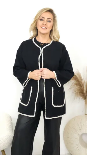 Monica Black Short Coat