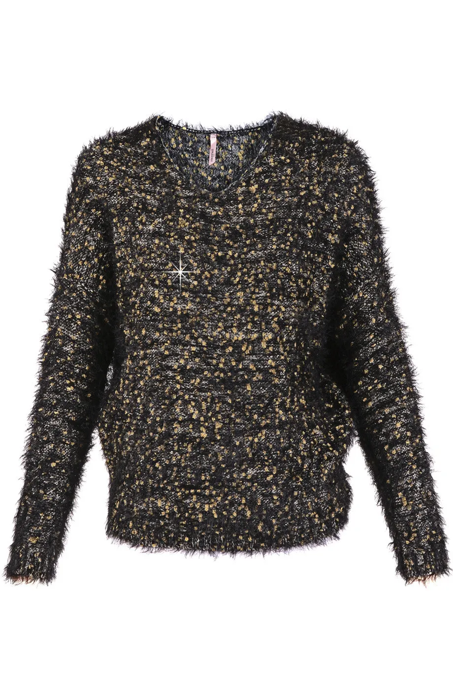 ROSEMARY Black Gold Fluffy Jumper