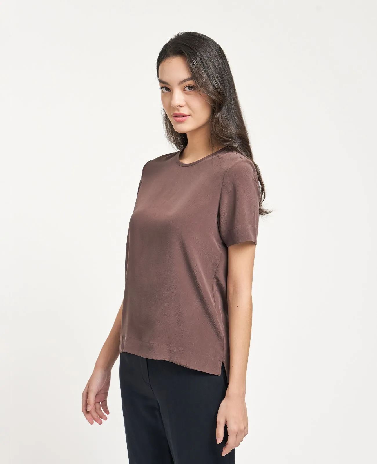 Silk Crew Neck Tee