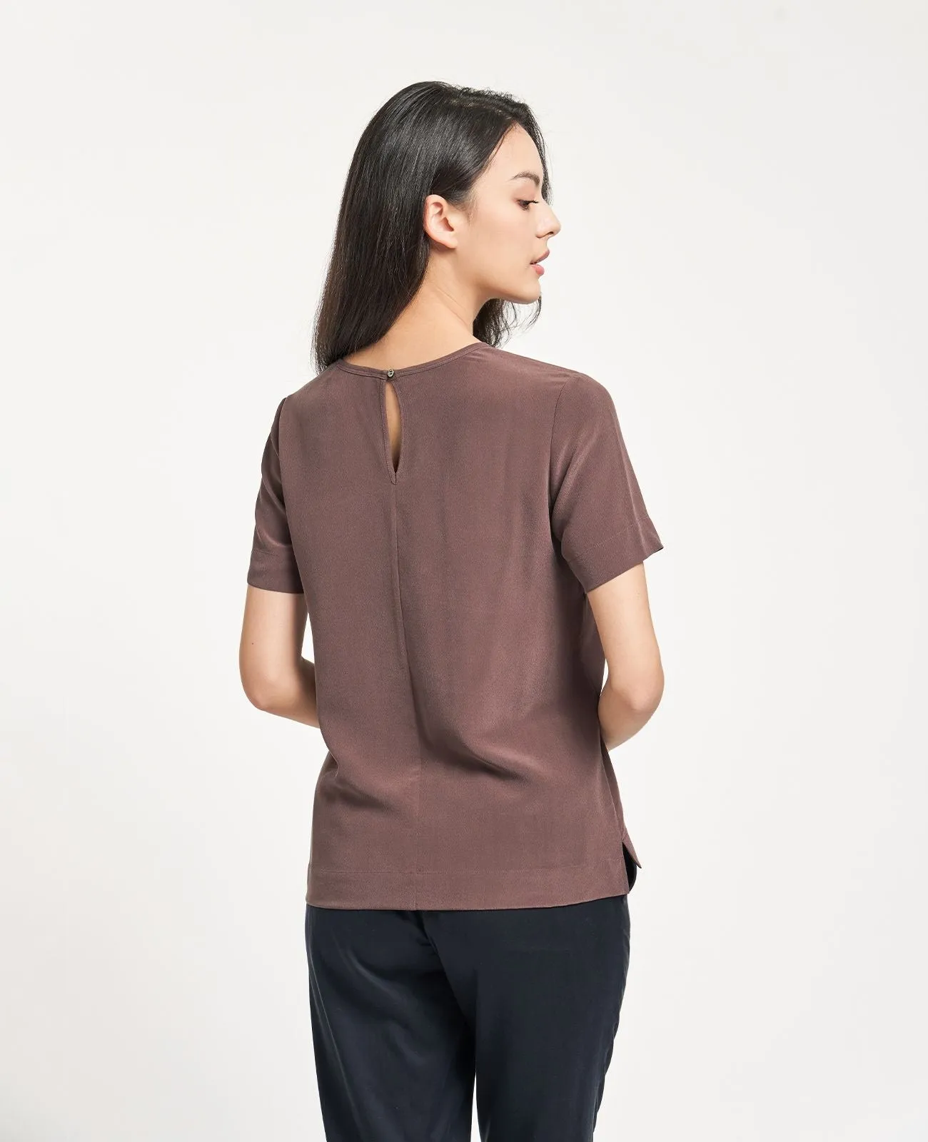 Silk Crew Neck Tee