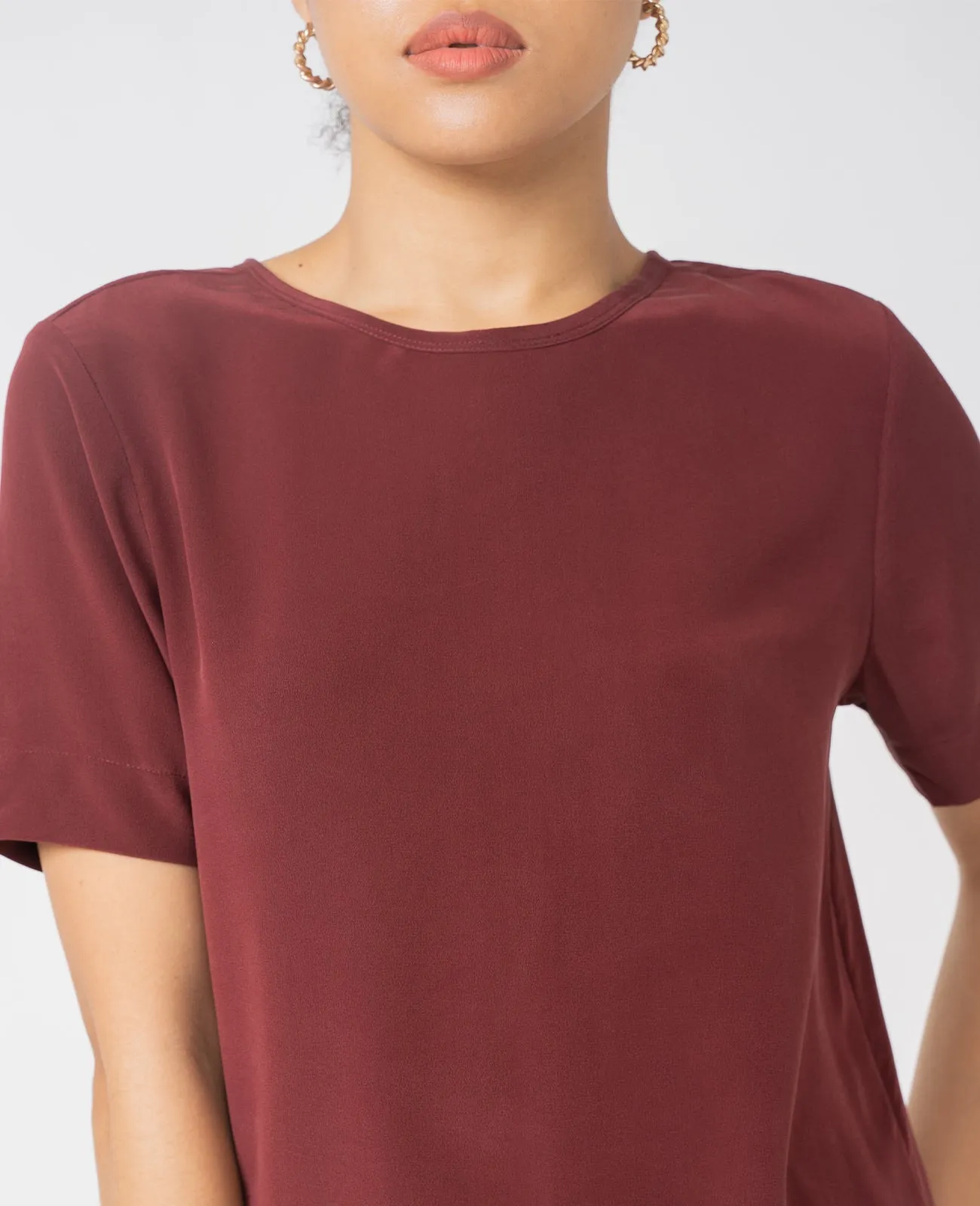 Silk Crew Neck Tee