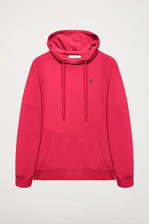 Sudadera de capucha y bolsillos fucsia con logo Rigby Go